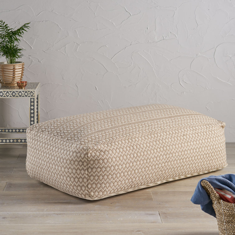 Foundry Select 42'' Wide Rectangle Geometric Pouf Ottoman with Storage